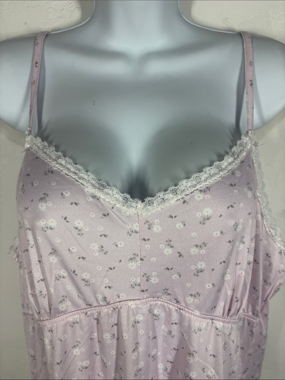 Rene Rofe Light Lavender Floral Lace-Trim Chemise size XL - Picture 2 of 11